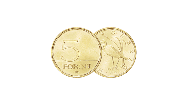 Munteenheid Hongarije - Hongaarse forint - munt voorkant en achterkant - in kleur op transparante achtergrond - 600 * 337 pixels 